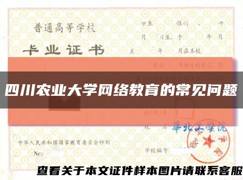 四川農業大學網絡教育的常見問題縮略圖