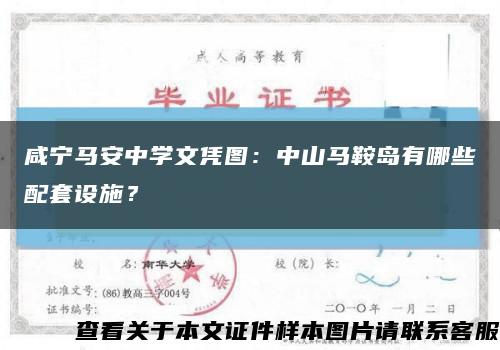 咸寧馬安中學文憑圖：中山馬鞍島有哪些配套設施？縮略圖