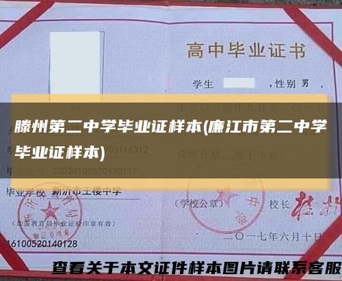 滕州第二中學畢業證樣本(廉江市第二中學畢業證樣本)縮略圖