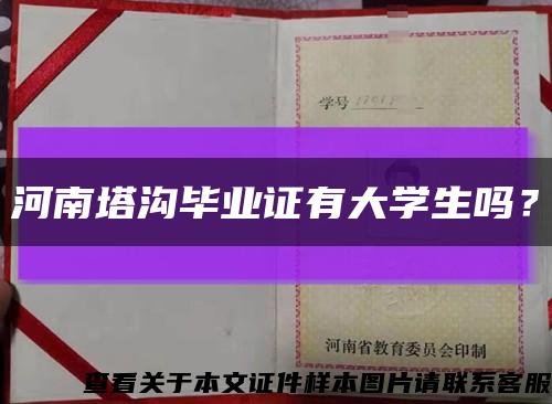 河南塔溝畢業證有大學生嗎？縮略圖