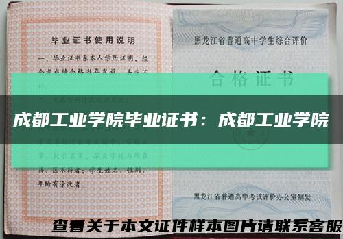成都工業學院畢業證書：成都工業學院縮略圖