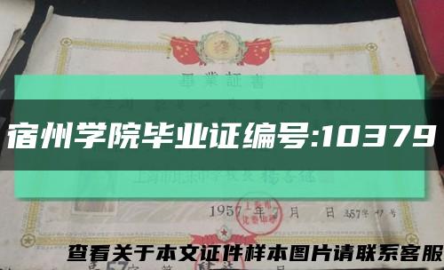 宿州學院畢業證編號:10379縮略圖