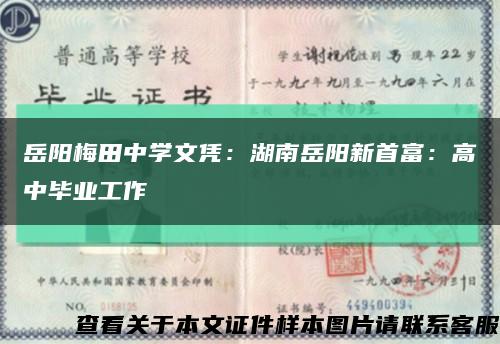 岳陽梅田中學文憑：湖南岳陽新首富：高中畢業工作縮略圖