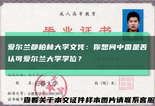 愛爾蘭都柏林大學文憑：你想問中國是否認可愛爾蘭大學學位？縮略圖