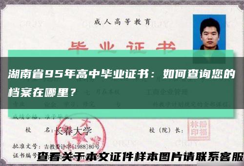湖南省95年高中畢業證書：如何查詢您的檔案在哪里？縮略圖