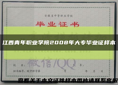 江西青年職業學院2008年大專畢業證樣本縮略圖