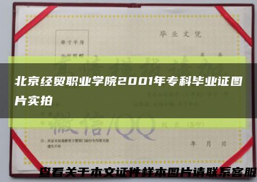 北京經貿職業學院2001年?？飘厴I證圖片實拍縮略圖
