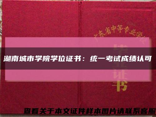 湖南城市學院學位證書：統一考試成績認可縮略圖