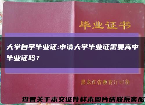 大學自學畢業證:申請大學畢業證需要高中畢業證嗎？縮略圖