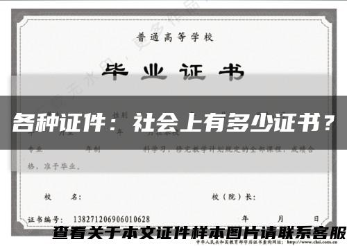 各種證件：社會上有多少證書？縮略圖