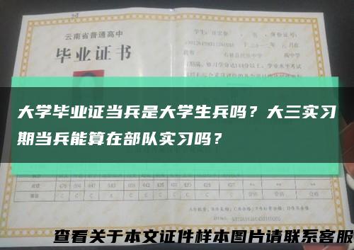 大學畢業證當兵是大學生兵嗎？大三實習期當兵能算在部隊實習嗎？縮略圖