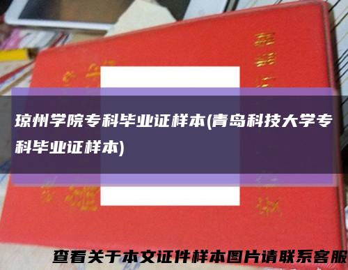 瓊州學院?？飘厴I證樣本(青島科技大學?？飘厴I證樣本)縮略圖