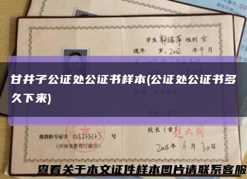 甘井子公證處公證書樣本(公證處公證書多久下來)縮略圖