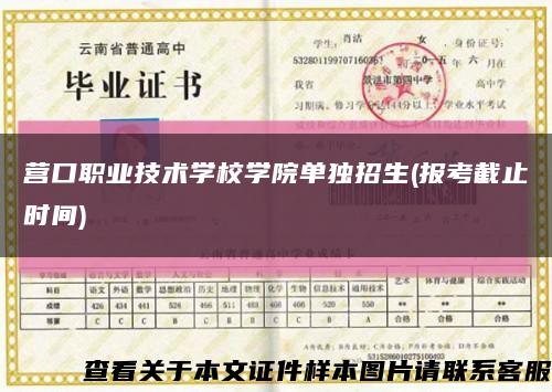 營口職業技術學校學院單獨招生(報考截止時間)縮略圖