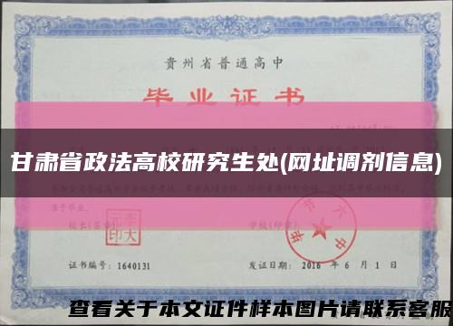 甘肅省政法高校研究生處(網址調劑信息)縮略圖