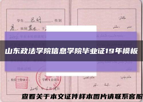 山東政法學院信息學院畢業證19年模板縮略圖