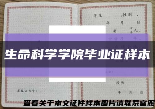 生命科學學院畢業證樣本縮略圖