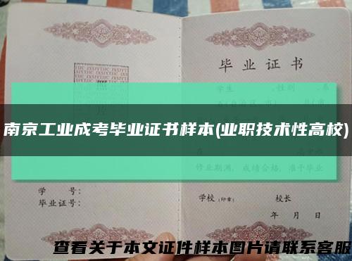 南京工業成考畢業證書樣本(業職技術性高校)縮略圖