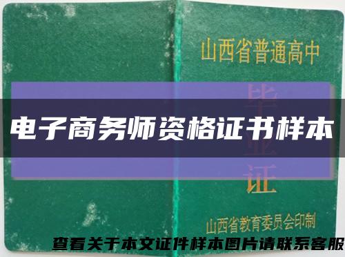 電子商務師資格證書樣本縮略圖