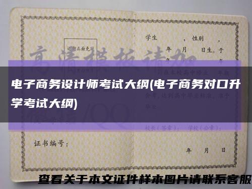 電子商務設計師考試大綱(電子商務對口升學考試大綱)縮略圖