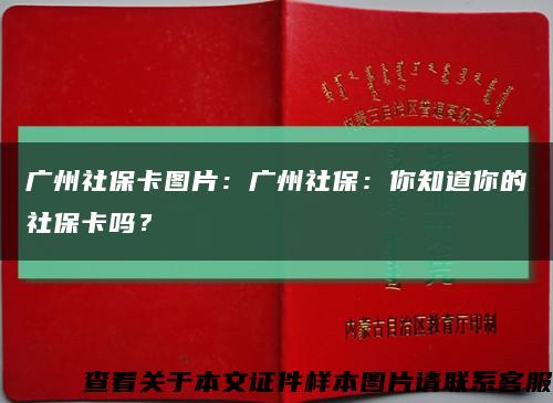 廣州社?？▓D片：廣州社保：你知道你的社?？▎?？縮略圖