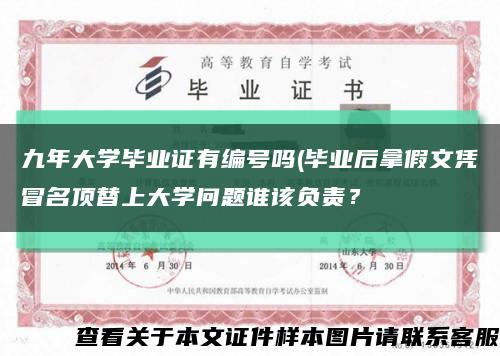 九年大學畢業證有編號嗎(畢業后拿假文憑冒名頂替上大學問題誰該負責？縮略圖