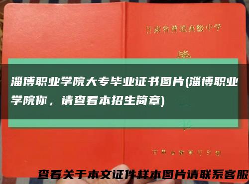 淄博職業學院大專畢業證書圖片(淄博職業學院你，請查看本招生簡章)縮略圖