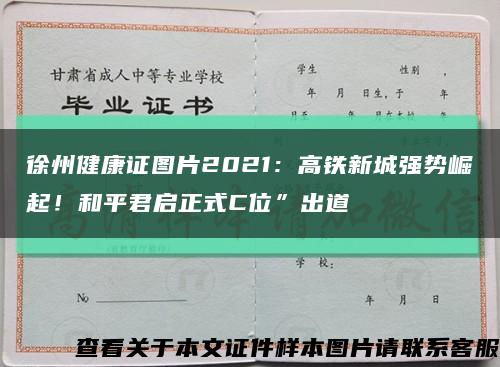 徐州健康證圖片2021：高鐵新城強勢崛起！和平君啟正式C位”出道縮略圖