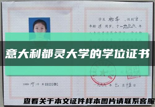 意大利都靈大學的學位證書縮略圖