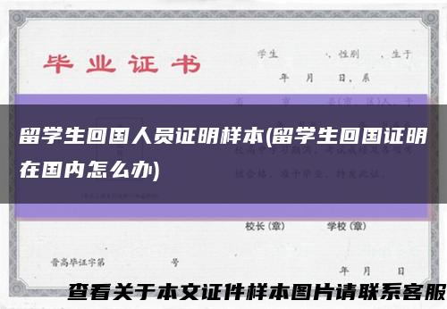 留學生回國人員證明樣本(留學生回國證明在國內怎么辦)縮略圖