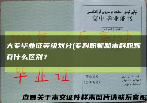 大專畢業證等級劃分(?？坡毞Q和本科職稱有什么區別？縮略圖