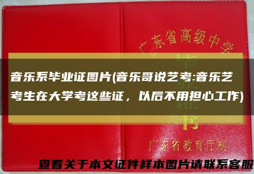 音樂系畢業證圖片(音樂哥說藝考:音樂藝考生在大學考這些證，以后不用擔心工作)縮略圖