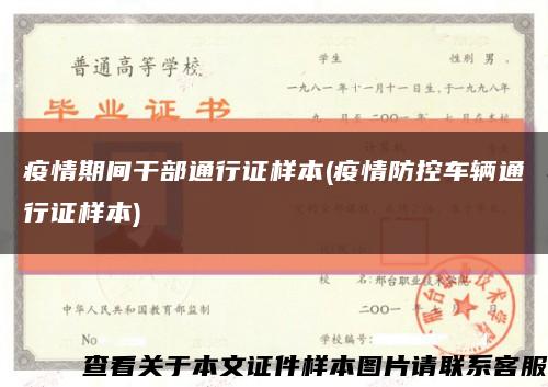 疫情期間干部通行證樣本(疫情防控車輛通行證樣本)縮略圖
