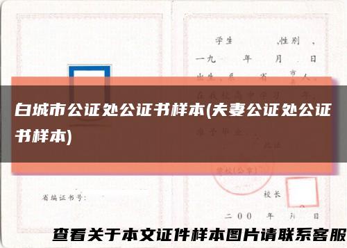 白城市公證處公證書樣本(夫妻公證處公證書樣本)縮略圖