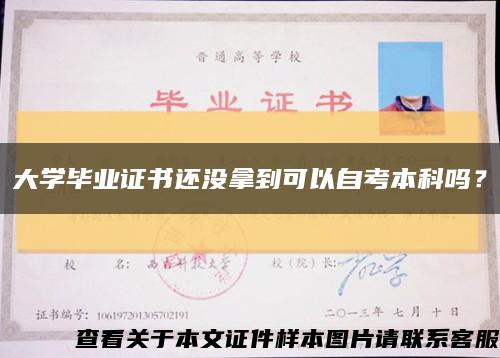 大學畢業證書還沒拿到可以自考本科嗎？縮略圖
