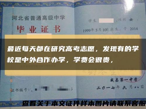 最近每天都在研究高考志愿，發現有的學校是中外合作辦學，學費會很貴，縮略圖
