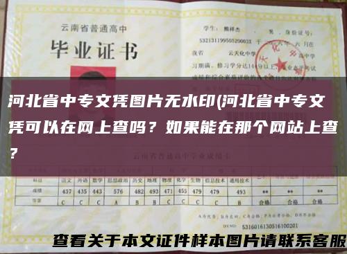 河北省中專文憑圖片無水印(河北省中專文憑可以在網上查嗎？如果能在那個網站上查？縮略圖