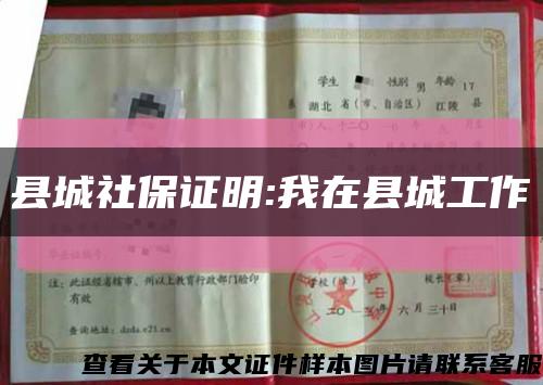 縣城社保證明:我在縣城工作縮略圖