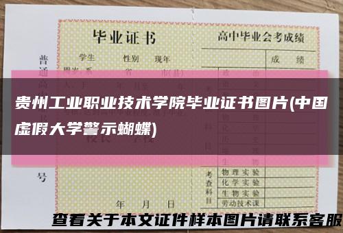 貴州工業職業技術學院畢業證書圖片(中國虛假大學警示蝴蝶)縮略圖