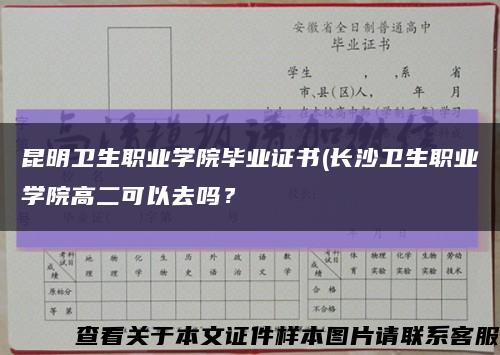 昆明衛生職業學院畢業證書(長沙衛生職業學院高二可以去嗎？縮略圖