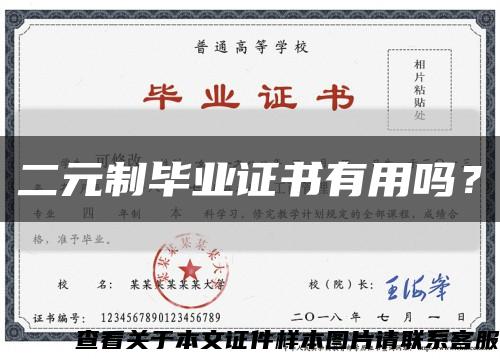 二元制畢業證書有用嗎？縮略圖