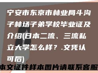 寧安市東京市林業局斗溝子林場子弟學校畢業證及介紹(日本二流、三流私立大學怎么樣？.文憑認可后)縮略圖