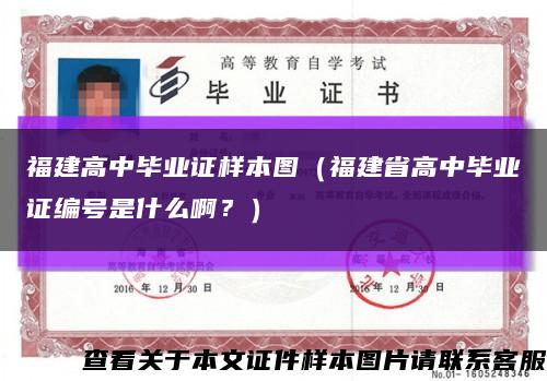 福建高中畢業證樣本圖（福建省高中畢業證編號是什么??？）縮略圖