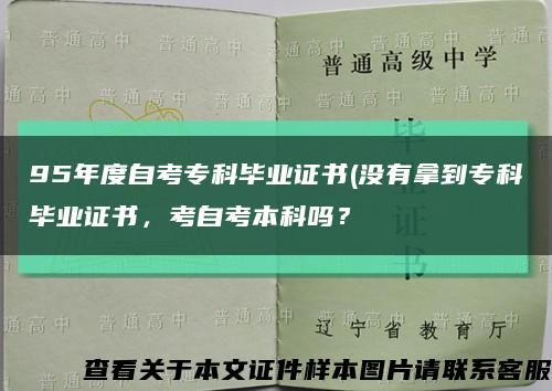 95年度自考?？飘厴I證書(沒有拿到?？飘厴I證書，考自考本科嗎？縮略圖