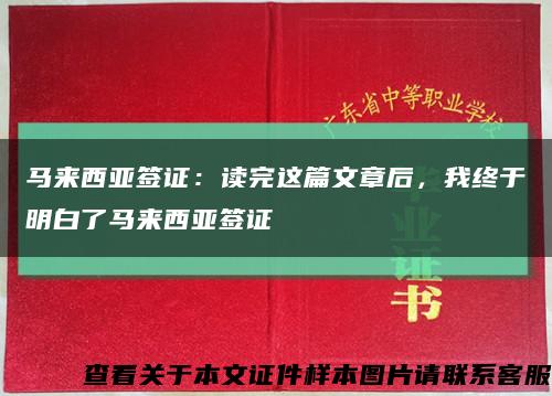 馬來西亞簽證：讀完這篇文章后，我終于明白了馬來西亞簽證縮略圖