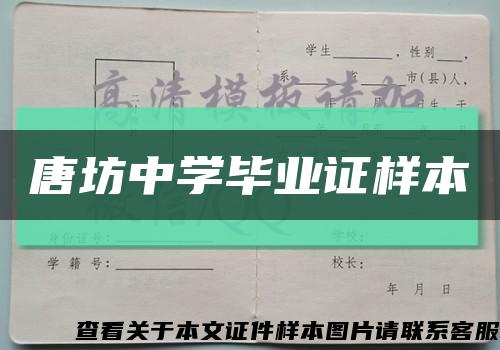 唐坊中學畢業證樣本縮略圖
