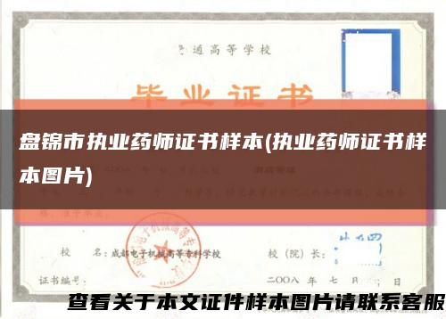 盤錦市執業藥師證書樣本(執業藥師證書樣本圖片)縮略圖