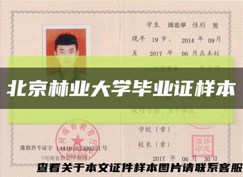 北京林業大學畢業證樣本縮略圖