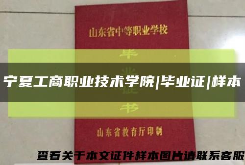 寧夏工商職業技術學院|畢業證|樣本縮略圖