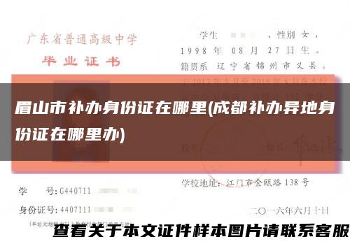 眉山市補辦身份證在哪里(成都補辦異地身份證在哪里辦)縮略圖